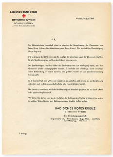 Neugründungsschreiben 1949 Neugründungsschreiben 1949